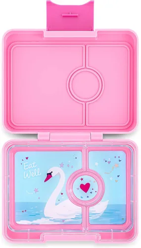 Vista 9 de Yumbox Leakproof Snack Box - Ami Purple (Swan Tray) BPA-Free, 3-Compartment Snack Container, Lightweight, Compact, Easy-open Latch