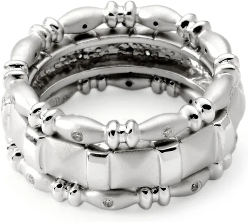 Vista 4 de Ross-Simons 0.10 ct. t.w. Diamond Jewelry Set 3 Stackable Eternity Bands in Sterling Silver