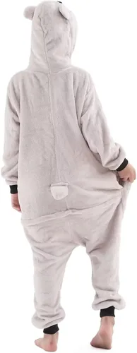 Vista 5 de Disfraz de animal de forro polar para niños y niñas, disfraz de Halloween con capucha