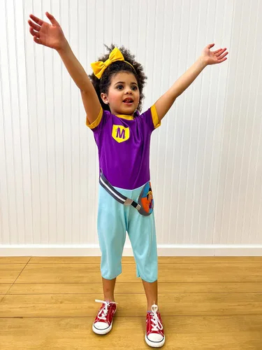 Vista 5 de Disfraz de Meekah para niños, disfraz oficial de personaje de Blippi