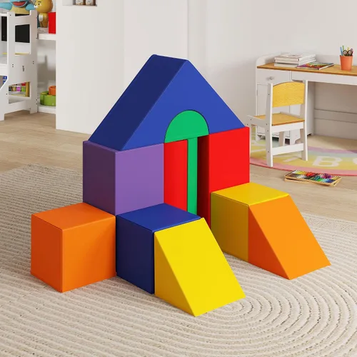 Vista 9 de Soozier Bloques de escalada de espuma para niños pequeños, juego de 11 piezas, surtido Juego de actividades para escalar y gatear, bloques