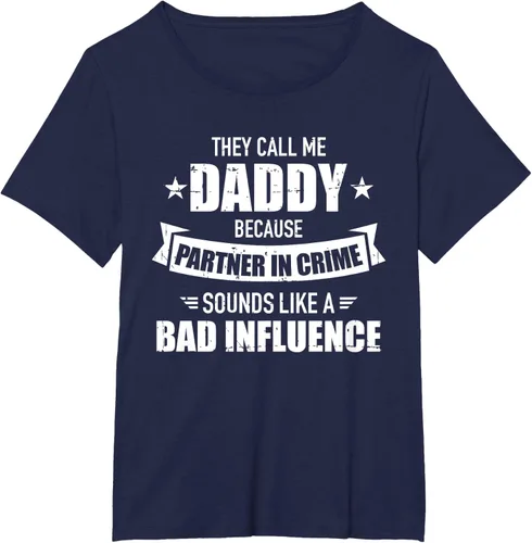 Vista 15 de Call me dad partner in crime bad influence camiseta divertida regalo papá, Negro, S