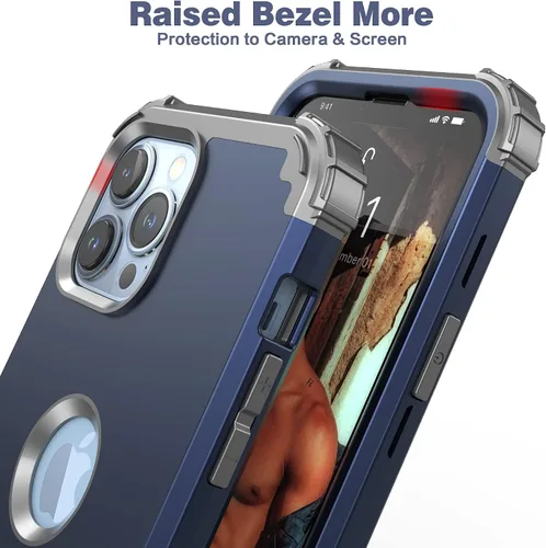 Vista 3 de IDweel Funda para iPhone 13 Pro Max con protector de pantalla (vidrio templado), funda para iPhone 13 Pro Max, protección resistente, híbrida 3