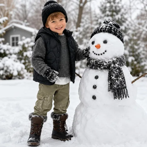 Vista 2 de Mishansha Botas de nieve impermeables para niños y niñas, botas de invierno Marrón oscuro-038