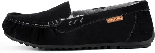 Vista 7 de Parfeying Mocasines de piel de oveja para mujer, mocasines estilo de conducción de espuma viscoelástica de gamuza de vaca