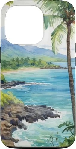 Vista 10 de Tropical Hawaii Forest Beach Ocean Art Aesthetic Case for iPhone 16