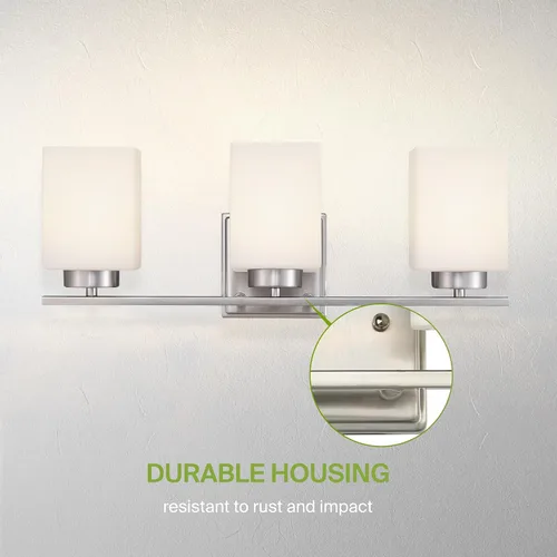 Vista 5 de ASD Accesorio de iluminación de tocador de montaje en pared de 3 luces Enchufe E26 de 60 W de 120 V Compatible con bombillas LED