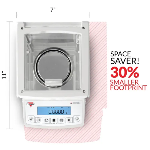 Vista 2 de Balanza analítica ATN60A, 2.12 oz x 0.00 oz (0.1mg), calibración interna automática, diseño ultra compacto, celda de carga electromagnética, USB