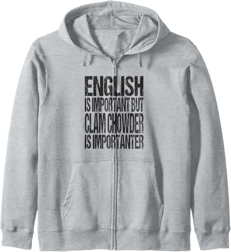 Vista 3 de El inglés es importante, pero la sopa de almejas es importante con cremallera, Rojo
