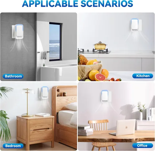 Vista 7 de Purificador de aire enchufable para el hogar, ionizadores de aire de iones negativos, ambientador silencioso para dormitorio, oficina, cocina, mini