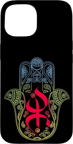 Vista 6 de Funda para iPhone 13 Pro Max Khamsa Amazigh Berber con símbolo de Yaz con colores vibrantes de la bandera