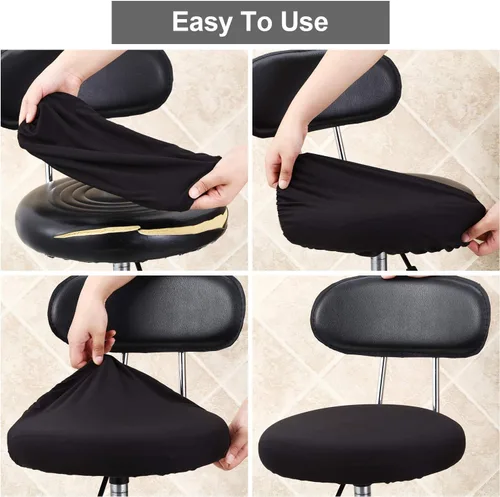 Vista 6 de Tatuo Fundas de Asiento de Taburete de Bar Redondas Lavables Fundas de Cojín de Taburete Fundas Elásticas para Sillas de Bar para Sillas de 14-17
