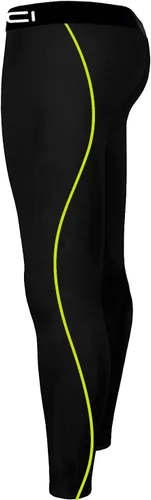 Vista 5 de Conjunto deportivo para hombre, camiseta de compresión y pantalones ajustados para la piel, manga larga, secado rápido, para gimnasio, yoga, Negro