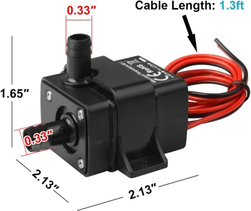 Vista 3 de Paquete de 2 mini bombas de agua sumergibles DC12V para acuario, estanque, fuentes Máximo 63 gph
