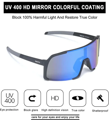 Vista 2 de maivnz Gafas de sol de béisbol para hombres y mujeres, protección UV400, gafas deportivas al aire libre para ciclismo, correr, golf, softbol