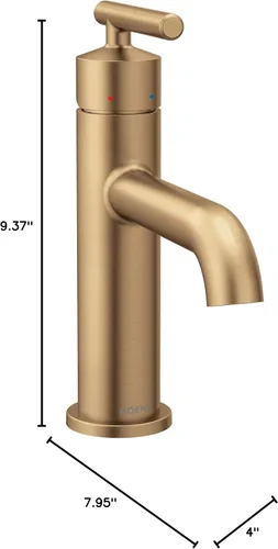 Vista 11 de Moen Gibson 6145BZG - Grifo de lavabo de baño moderno de un solo orificio dorado bronce con placa opcional, 6145BZG