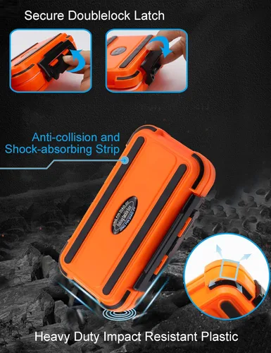 Vista 5 de Hlotmeky Pequeña caja de aparejos para kayak, caja de señuelos de pesca impermeable, almacenamiento de terminales, organizador de anzuelos de pesca