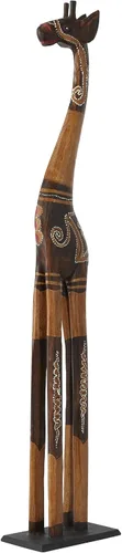 Vista 7 de Deco 79 Estatua decorativa de jirafa de madera, estatua decorativa para decoración del hogar, 11 x 6 x 47 pulgadas, color marrón