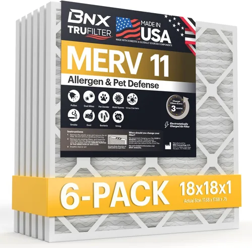 Vista 38 de BNX TruFilter - Filtro de aire MERV 11 de 10 x 10 x 1 pulgadas (paquete de 4) – Fabricado en Estados Unidos – Defensa contra Alérgenos Filtros