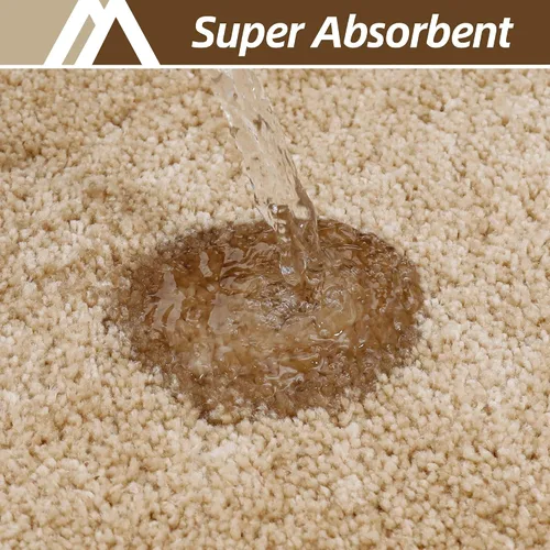 Vista 2 de COSY HOMEER Alfombras extra gruesas para el baño, tapetes de baño antideslizantes, tapete de felpa suave, peludo y 100% micro poliéster, tapete