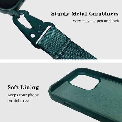 Vista 292 de Funda compatible con iPhone 8 Plus, iPhone 7 Plus/6 Plus/6S Plus con cordón, funda cruzada para iPhone con correa ajustable de silicona para iPhone