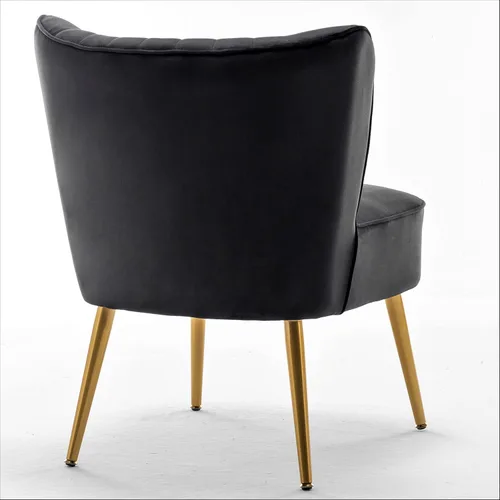 Vista 7 de Container Furniture Direct Silla moderna de terciopelo para sala de estar, dormitorio o entrada, diseño elegante y cómodo sin brazos con patas