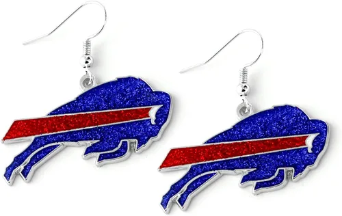 Vista 26 de aminco NFL - Aretes deslumbrantes con purpurina para mujer