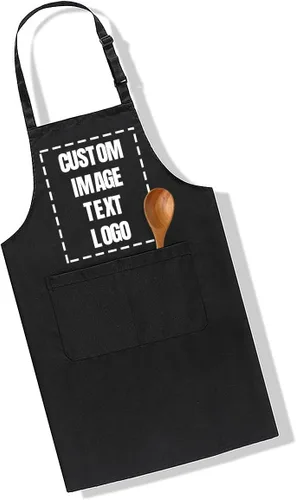 Vista 8 de Delantales de chef personalizados, delantal de cocina personalizado con nombre de foto, logotipo, 2 bolsillos, regalo de cocina para hornear