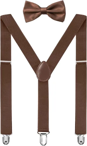 Vista 86 de habibee Color sólido para hombre en forma de Y con clips fuertes tirantes ajustables