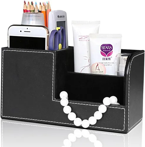 Vista 4 de KINGFOM Juego de organizador de escritorio de oficina T102-3PCS/suministros de oficina Ecológico de cuero sintético incluye soporte para caja
