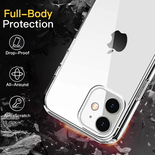 Vista 4 de Amazon Basics Funda protectora a prueba de golpes para iPhone 12 mini, transparente