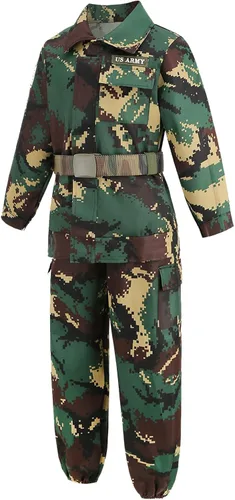 Vista 3 de yolsun Disfraz de soldado de combate de camuflaje para niños de lujo
