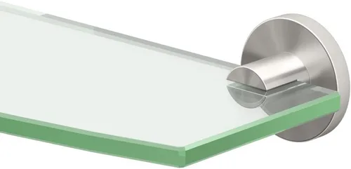 Vista 18 de Gatco 5057 Designer II - Estante de vidrio templado rectangular flotante, latón cepillado, estante de almacenamiento de ducha montado en la pared