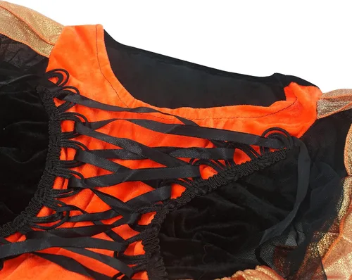 Vista 6 de Happy Cherry Disfraces de Halloween para niñas, disfraz de bruja de cuento de hadas, vestido de tutú elegante para cosplay