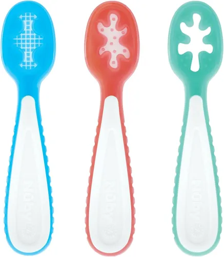 Vista 13 de Nuby Set de primeras cucharas para bebé - (3 paquetes) Utensilios de alimentación para bebés - 6+ meses Multicolor