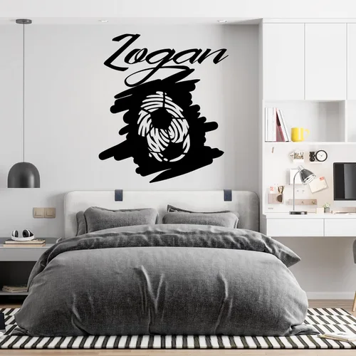 Vista 17 de Calcomanía personalizada con jugador de fútbol que pasa una pelota y una pelota enorme, decoración de fútbol de larga duración para la habitación