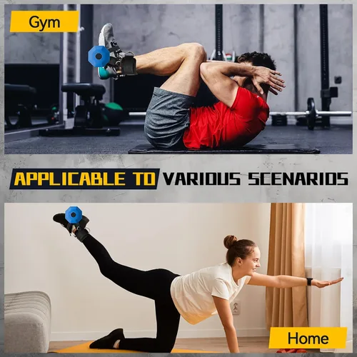 Vista 9 de Correas de tobillo para máquina de mancuernas y cables, accesorio de pie con mancuernas para gimnasio con correa de nailon más larga/junta