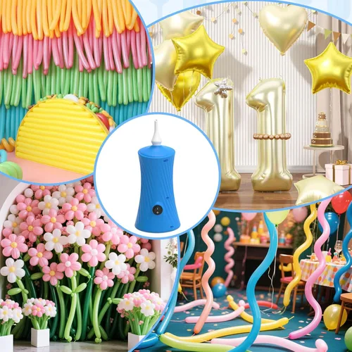 Vista 4 de 206 Balloon Pump Electric Air Pump for Long Balloon Inflator Blower for Foil Twisty Animal Balloons for Birthday Party Celebration Balloons