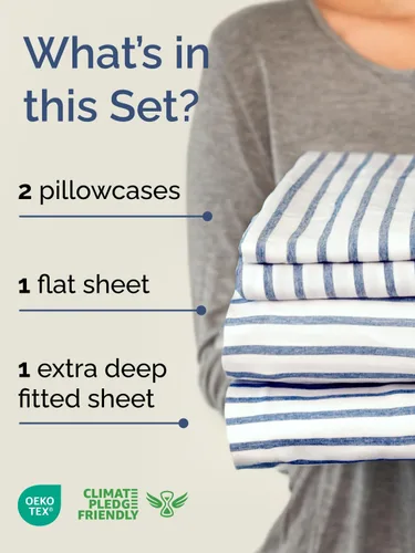 Vista 573 de Extra Deep Twin XL Sheet Set - 3 Piece College Dorm Room - White 01-Blanco