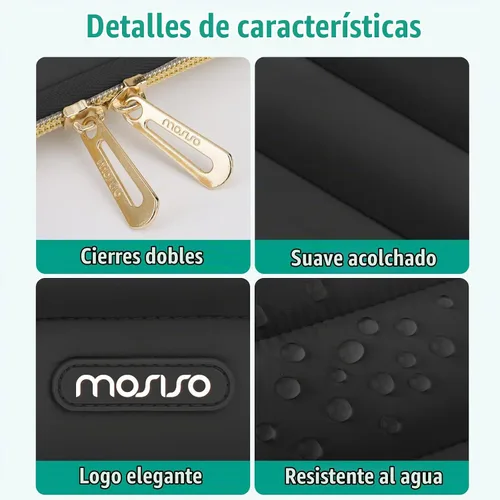 Vista 3 de MOSISO Laptop Case 13.3 inch,13-13.3 inch Puffy Laptop Sleeve Carrying Case Negro