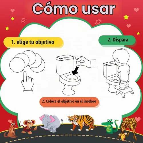 Vista 4 de Chinco 120 piezas de objetivos de orinal para niños, pegatinas de papel para orinar, objetivos de entrenamiento de orinal para niños