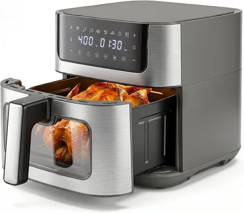 Vista 11 de 8-in-1 Air Fryer 6 Quarts, Airfryer with Presets and Window Black