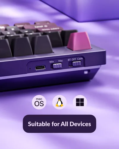 Vista 3 de Keychron Q5 Pro - Teclado mecánico inalámbrico QMK/VIA, diseño completo personalizable del 96% con perilla programable, interruptor K Pro marrón