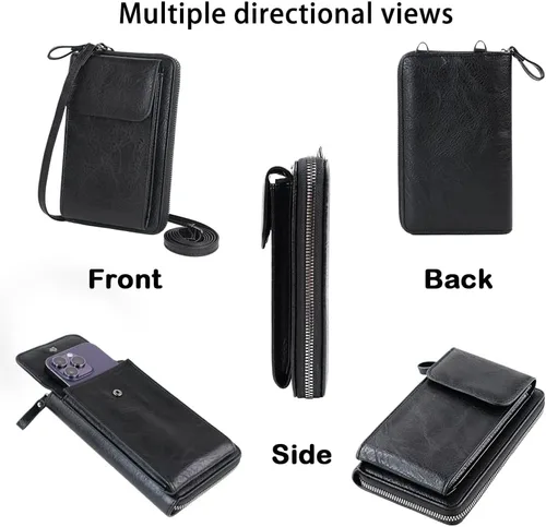 Vista 3 de Bolso cruzado pequeño para teléfono celular con ranuras para tarjetas de crédito para mujer