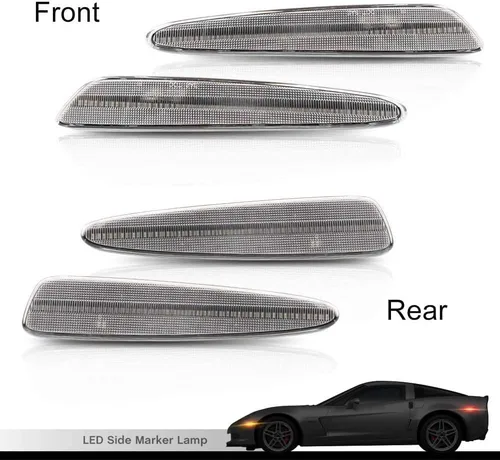Vista 2 de 4 piezas de lentes transparentes ámbar/rojas delanteras traseras LED Kits de luces laterales para Chevy Corvette C6 2005 2006 2007 2008 2009 2010