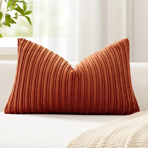 Vista 70 de Kevin Textile - Fundas de almohada de pana a rayas de 16 x 16 pulgadas, paquete de 2, color rosa bebé