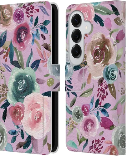 Vista 33 de Head Case Designs Officially Licensed Ninola Abstract Poppies Lilac Floral Leather Wallet Case Compatible with Samsung Galaxy A07 4G
