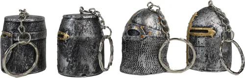 Vista 6 de Ebros Gift Paquete de 4 llaveros escultóricos de caballeros medievales de la cruz de los templarios cruzados cruzados, paquete de 4 figuras