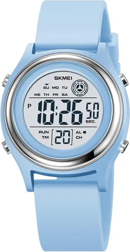 Vista 15 de Gosasa Reloj digital de moda para mujer, reloj multifuncional impermeable deportivo LED para mujer