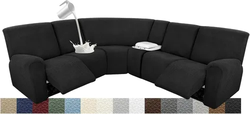 Vista 82 de Fundas para sofá modular reclinable, impermeable, en forma de L, lavable, para sofá reclinable en forma de L, súper elásticas, suaves, para esquinas